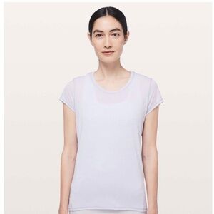 Lululemon Another Mile Short Sleeve Heathered Sheer Lilac